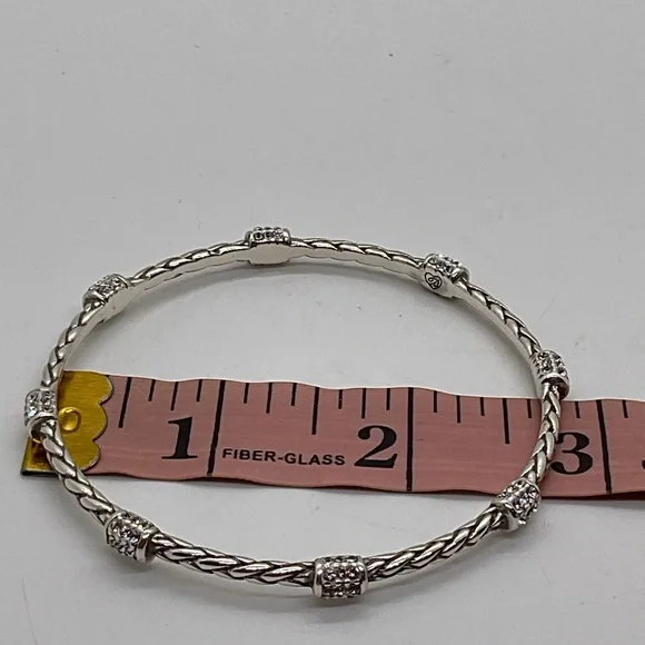 Brighton Twisted Silver Bracelet with Crystal Details - Picture 5 of 5